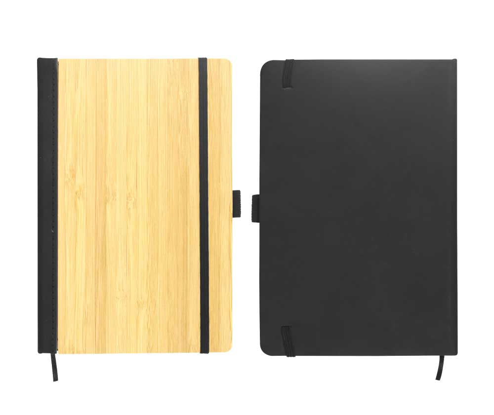 A5 size Bamboo Notebooks with Pen Loop & Page Marker