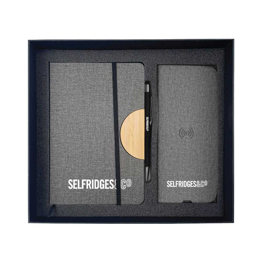 Gift Sets Notebook,Metal Pen,Mouse pad with Wireless Charger