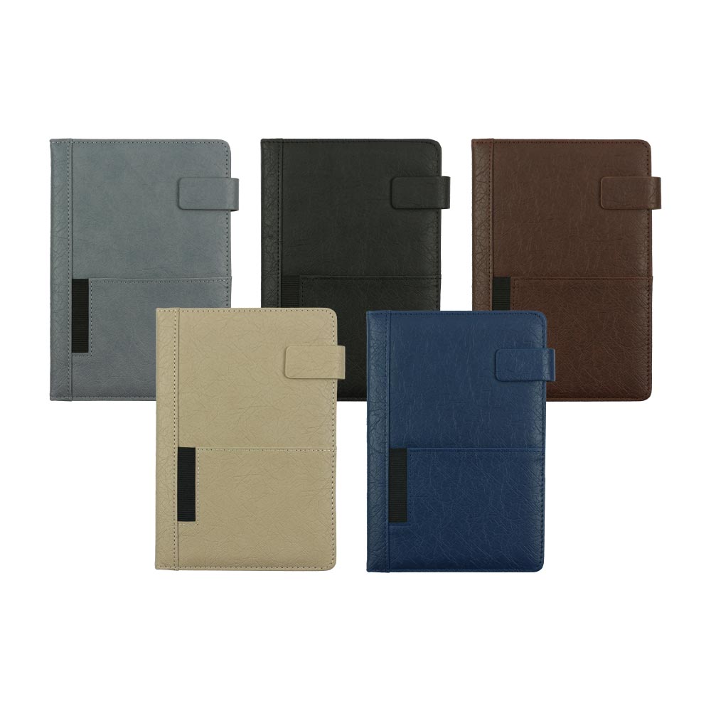 A5 PU Notebooks with Front Pocket & Magnetic Flap
