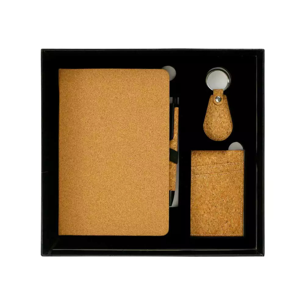 Cork Material Gift Sets Notebooks,Cork Pens,Keychains,Card Holders
