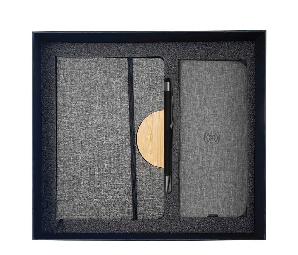 Gift Sets Notebook,Metal Pen,Mouse pad with Wireless Charger
