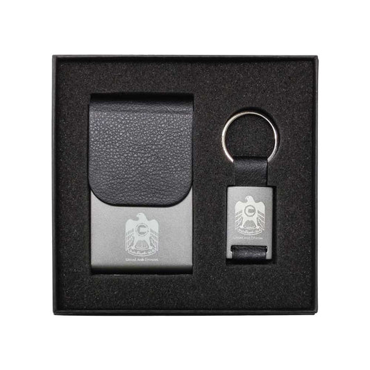 Gift sets Card Holder with Leather Keychain