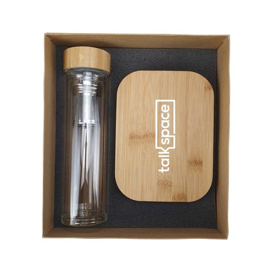 Eco-Friendly Gift Sets Lunch Box ,Bamboo Flask