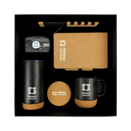 Cork Gift Sets Notebooks,Pen,Travel Tumbler,Reel Badges,Coasters,Mousepad,Mugs