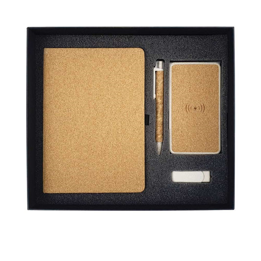 Eco-Friendly Cork Gift Sets Notebook,Pen,Powerbank,USB