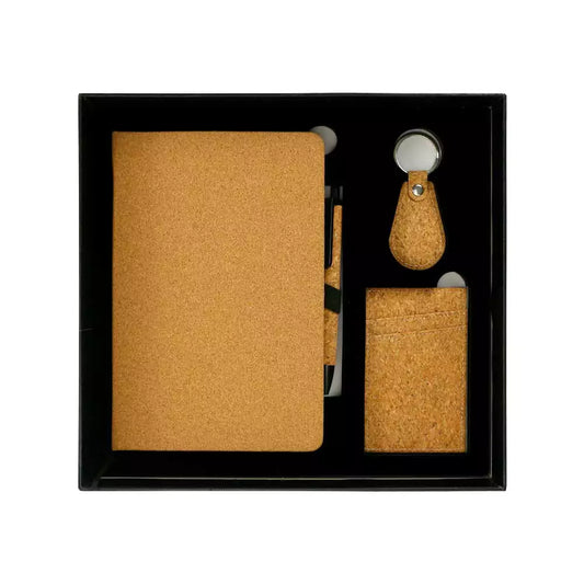 Cork Material Gift Sets Notebooks,Cork Pens,Keychains,Card Holders