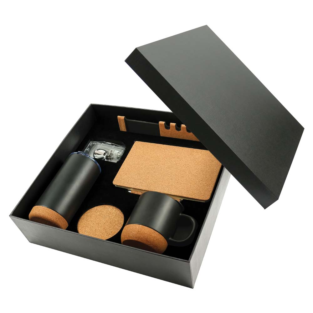 Cork Gift Sets Notebooks,Pen,Travel Tumbler,Reel Badges,Coasters,Mousepad,Mugs