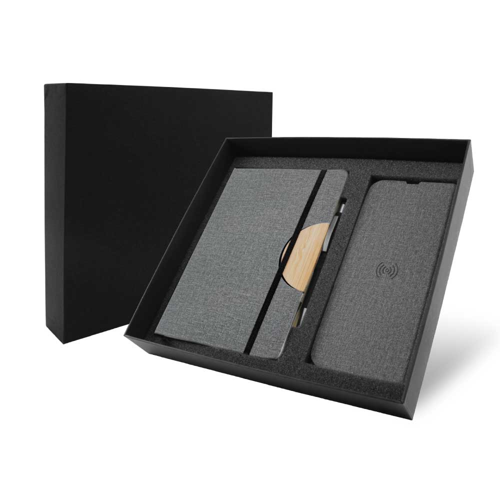 Gift Sets Notebook,Metal Pen,Mouse pad with Wireless Charger