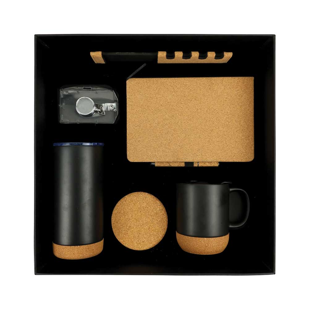 Cork Gift Sets Notebooks,Pen,Travel Tumbler,Reel Badges,Coasters,Mousepad,Mugs