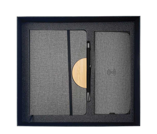 Gift Sets Notebook,Metal Pen,Mouse pad with Wireless Charger
