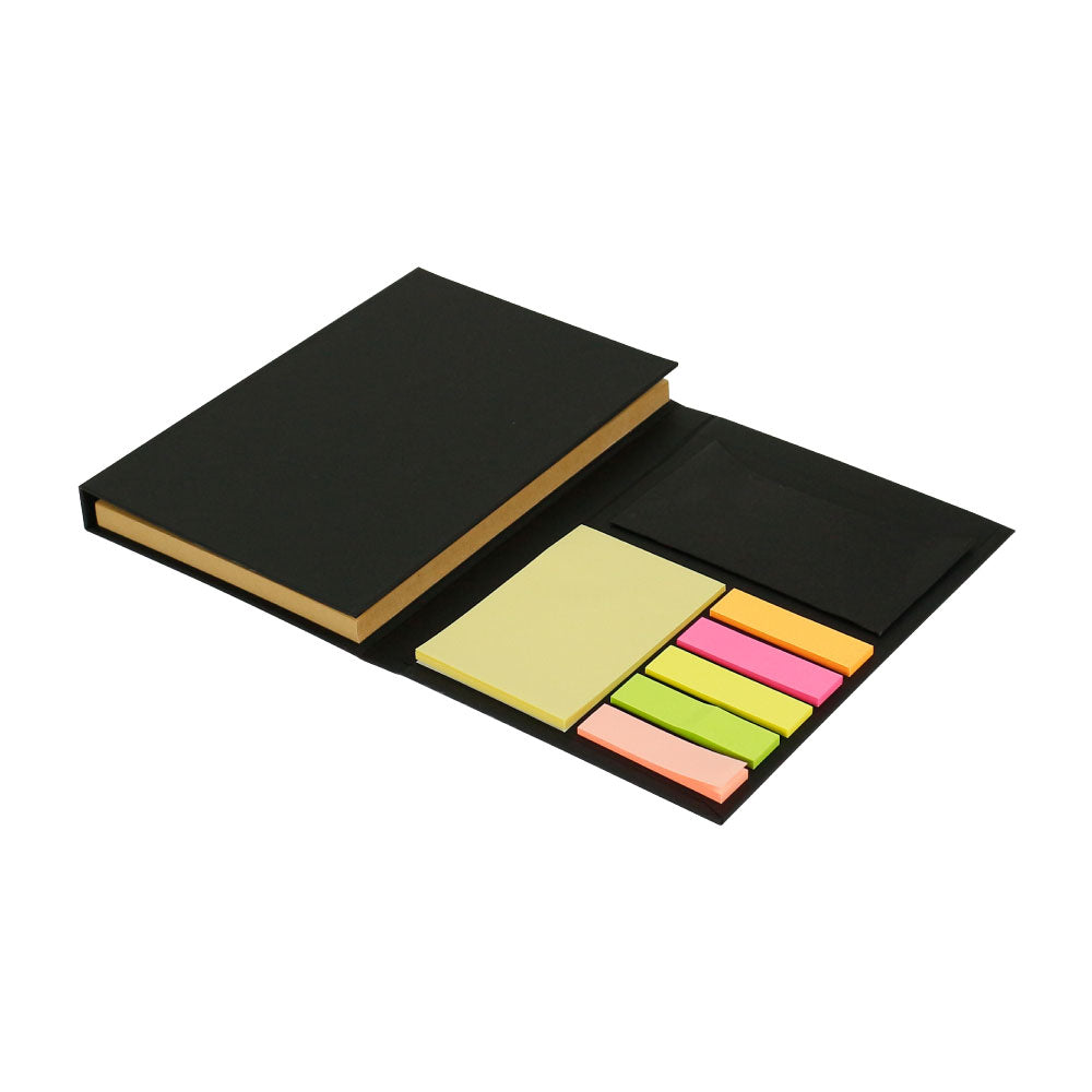 Tri-Fold Notepad with Sticky Notes, Pen, Card Slot and Ruler